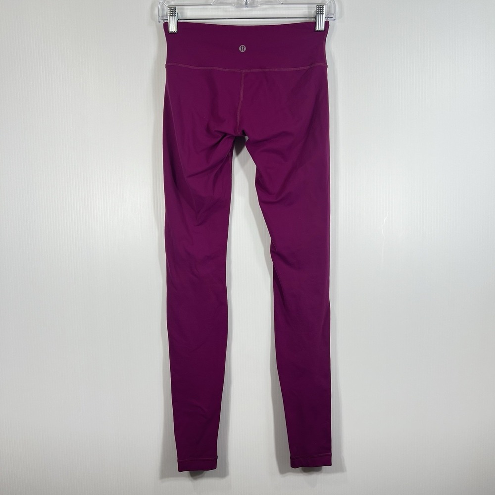 Lululemon Wunder Under Low-Rise Tights Size 4 Magenta Berry‎